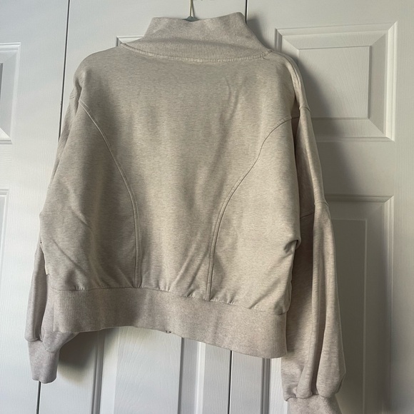 Varley Cortland Zip Jacket High Neck Ivory Marl Cream Size Med Athleisure travel - Picture 4 of 10